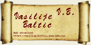Vasilije Baltić vizit kartica